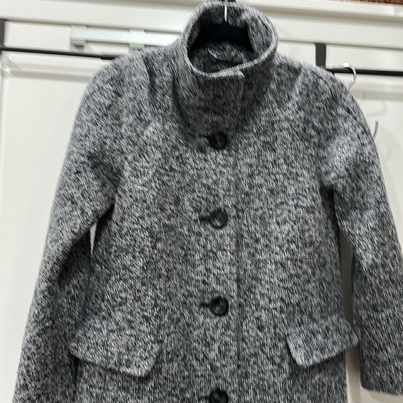 Ann Taylor Coat Womens SP Clay Gray Chesterfield Mid Length Mock Neck - Picture 2 of 7